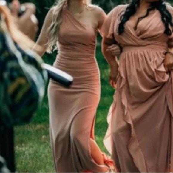 celebrate db studios Dresses & Skirts - Celebrate DB Studio bridesmaid dress/ Desert Coral/sz 0/ one shoulder strap